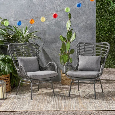 Patio Chair with Cushions (Set of 2) | Wayfair North America