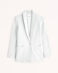 Linen-Blend Shawl Collar Blazer | Abercrombie & Fitch (US)