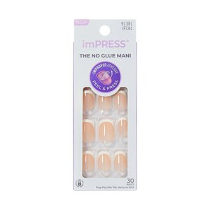 Impress French Press-on Manicure, Ideal (Classic French, Short Squoval) | CVS Health