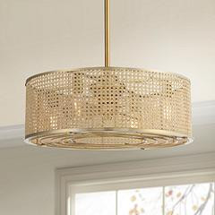 Astoria 4-Light Fan D'Lier in Warm Brass | Lamps Plus