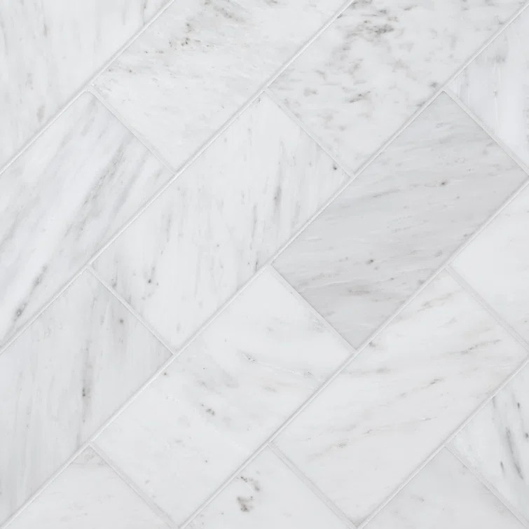 Arabescato Carrara 6"x12" Honed Marble Field Tile | Wayfair North America