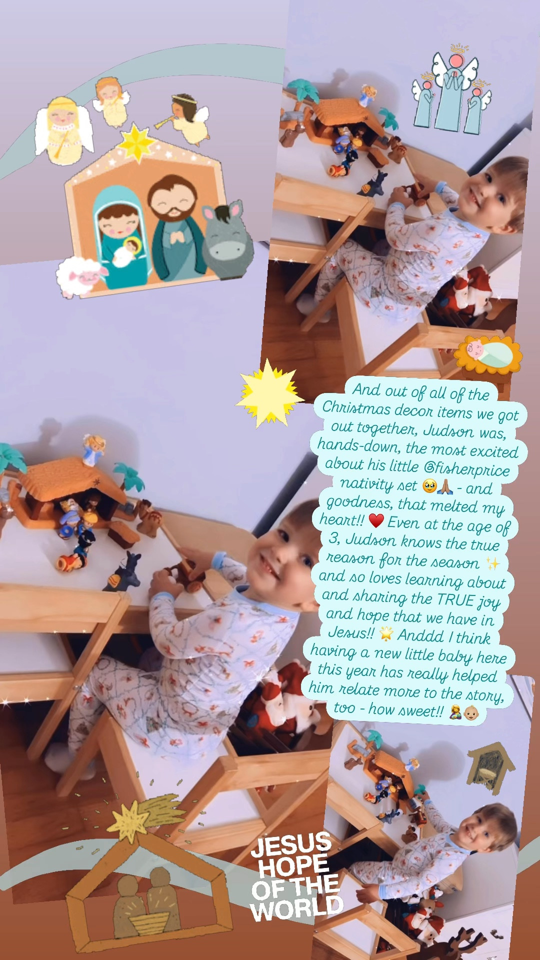 And out of all of the Christmas decor items we got out together, Judson was, hands-down, the most excited about his little @fisherprice nativity set 🥹🙏🏽 - and goodness, that melted my heart!! ♥️ Even at the age of 3, Judson knows the true reason for the season ✨ and so loves learning about and sharing the TRUE joy and hope that we have in Jesus!! 🌟 Anddd I think having a new little baby here this year has really helped him relate more to the story, too - how sweet!! 🤱👶🏼

#LTKFamily #LTKHoliday #LTKBaby
