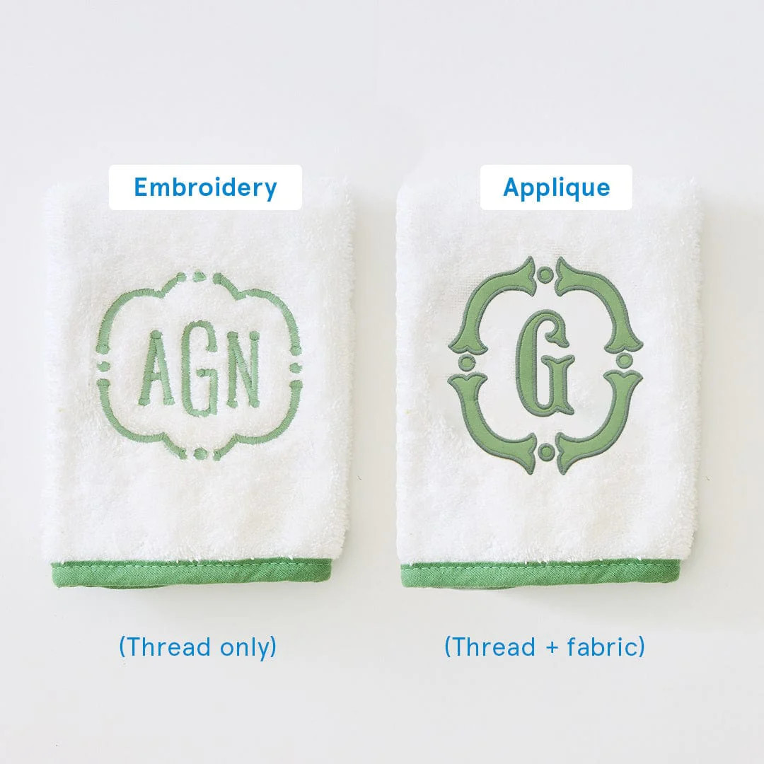 Applique Powder Bath Towels (pair) | Weezie Towels