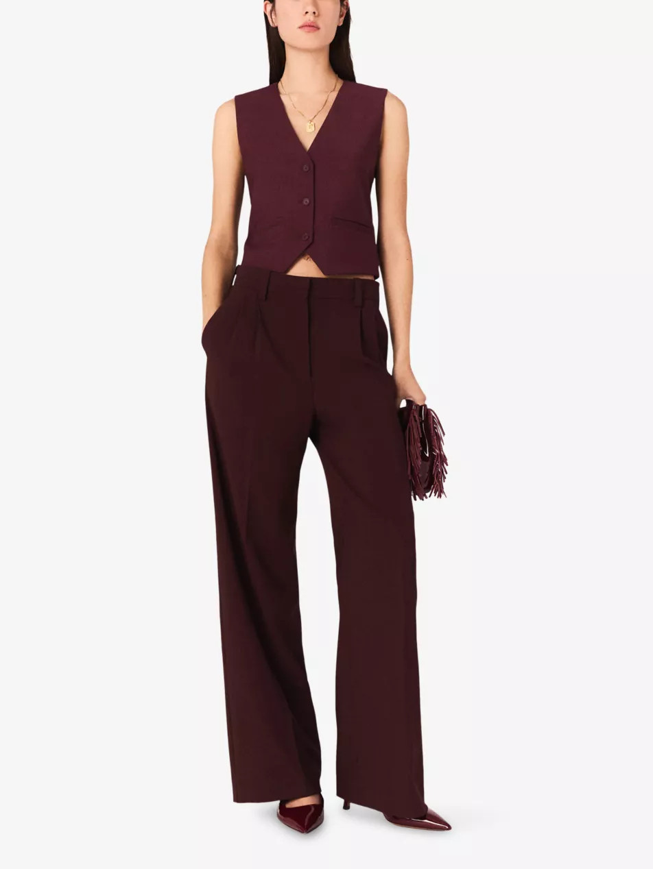 Tailored Wide-Leg High-Rise Stretch Wool-Blend Trousers | Selfridges