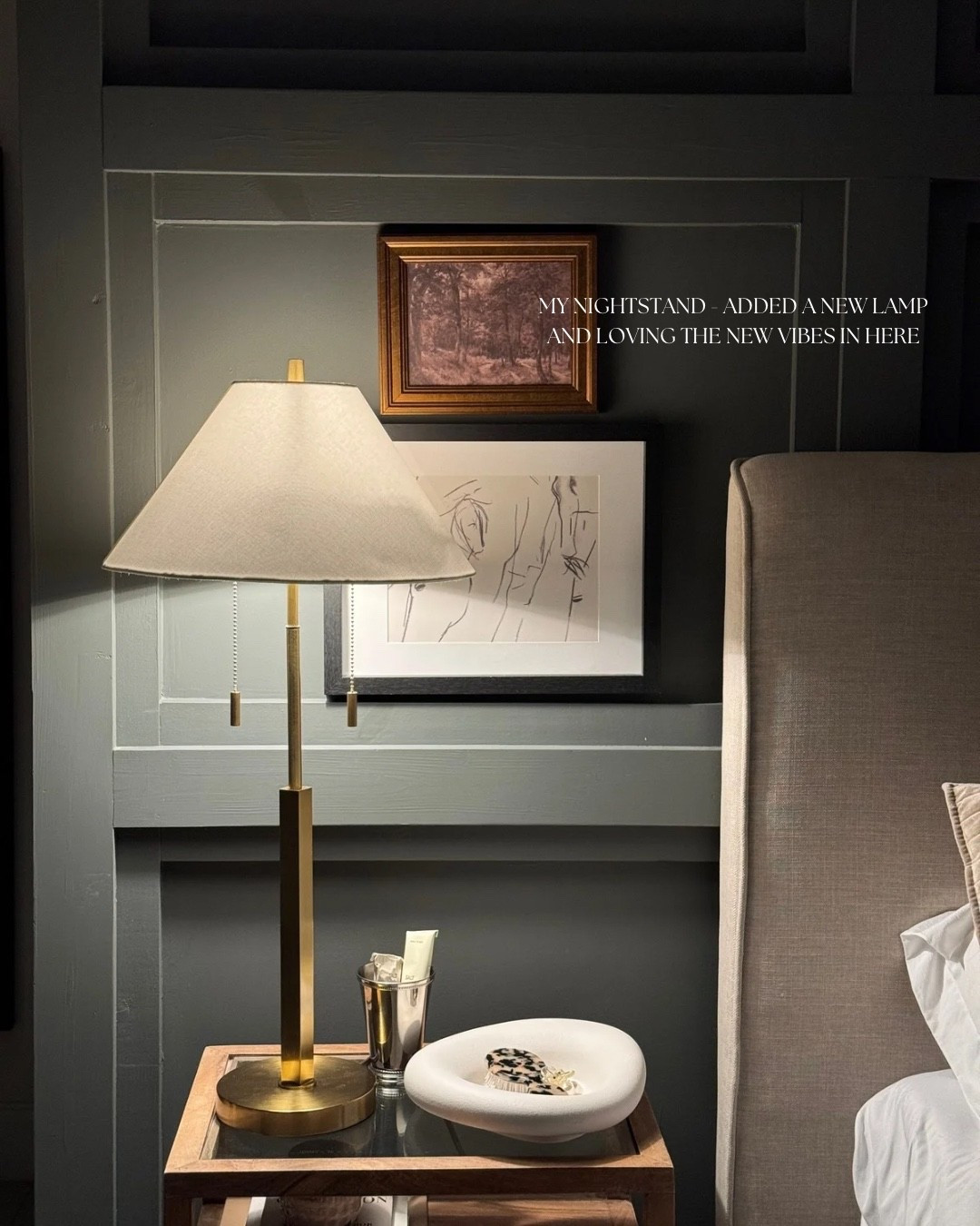 Nightstand diaries ✨🤎 table lamp / artwork / beauty routine 

#LTKmomlife #LTKmorningroutine #LTKdayinmylife