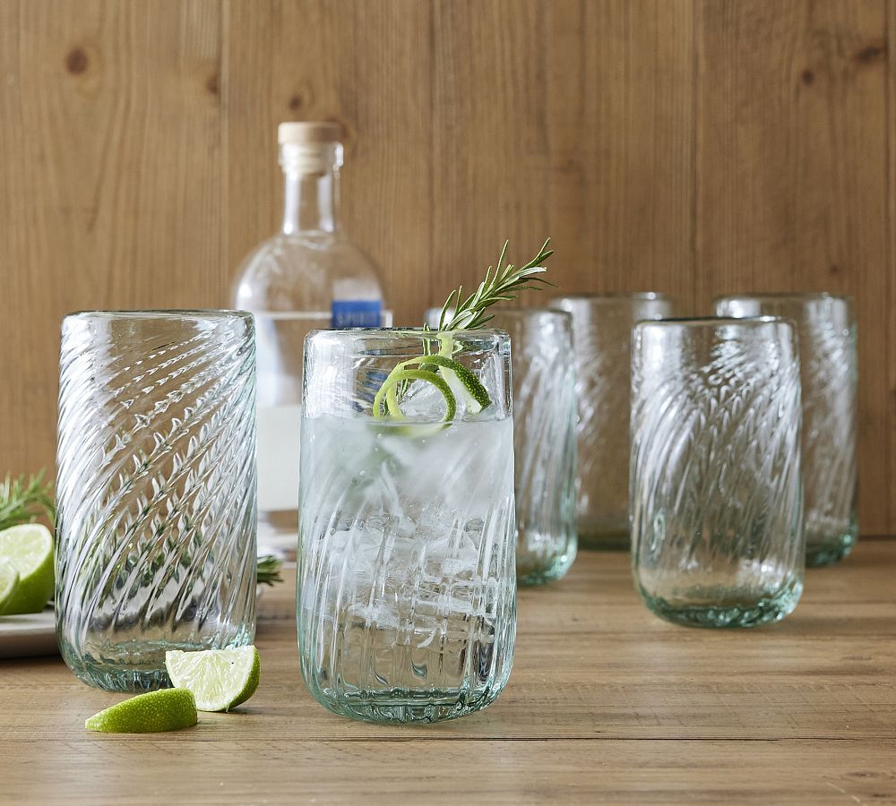 Twist Recycled Glass Drinking Glasses - Set of 4 | Pottery Barn (US)
