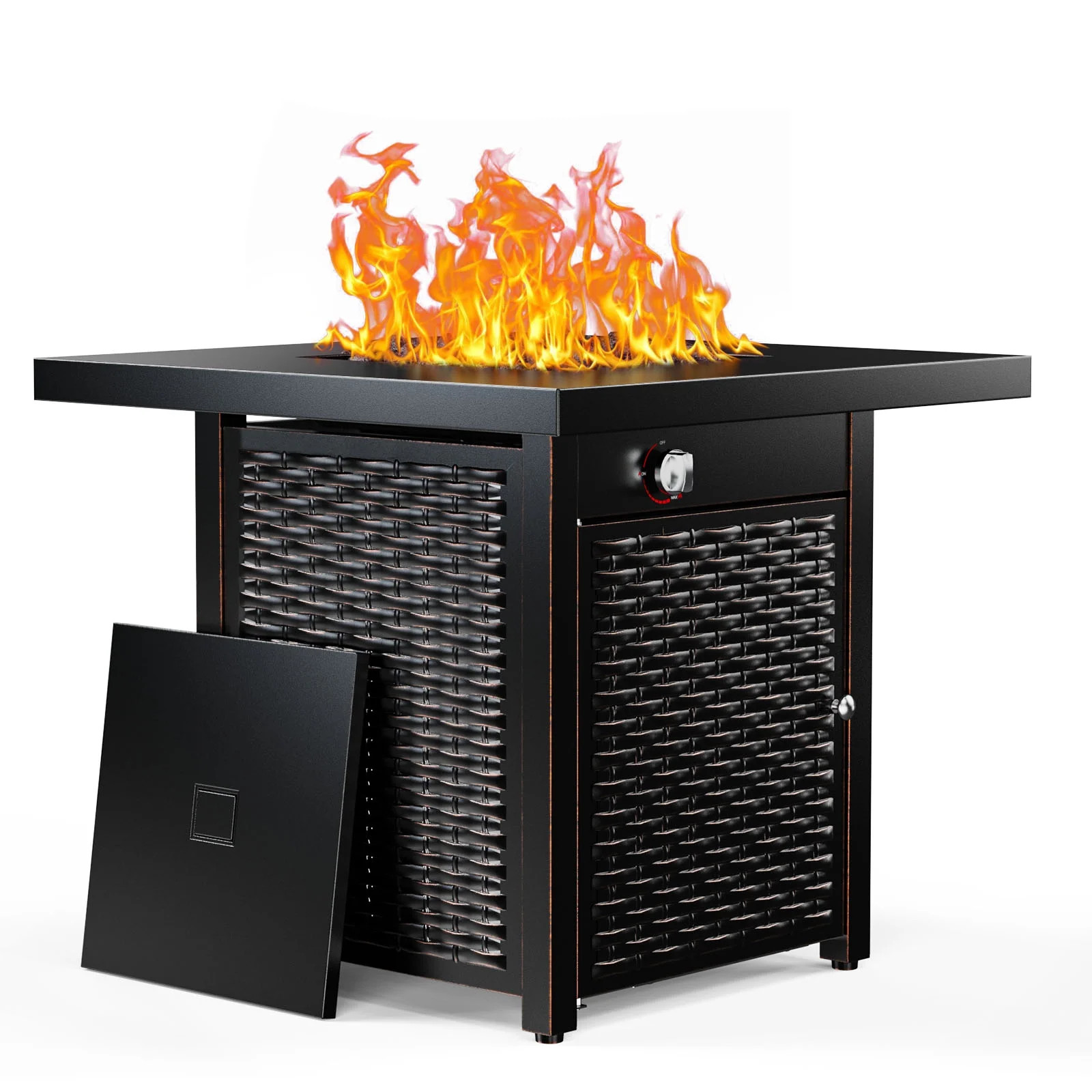 Philergo 28" Outdoor Propane Fire Pit Table with Lid, 60,000 BTU Gas Fire Pit for Patio Garden Pa... | Walmart (US)