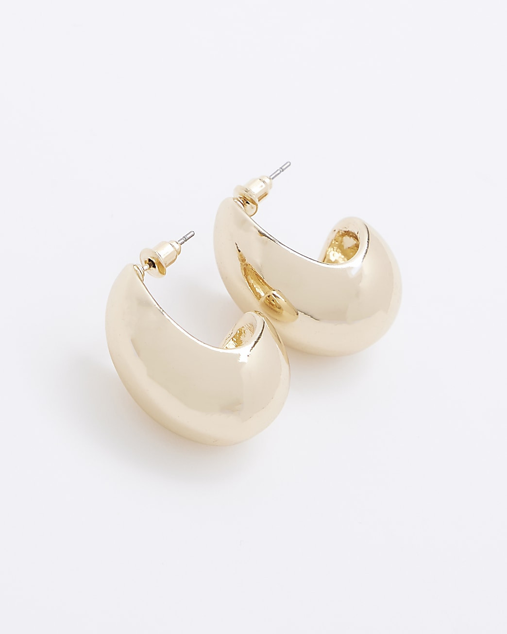 Gold Domed Hoop Earrings | River Island (UK & IE)