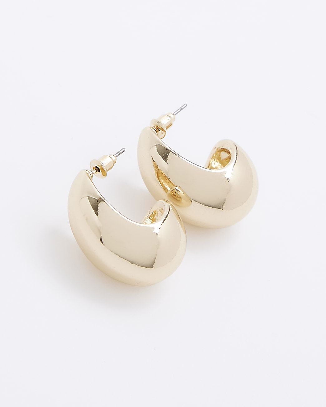 Gold Domed Hoop Earrings | River Island (UK & IE)