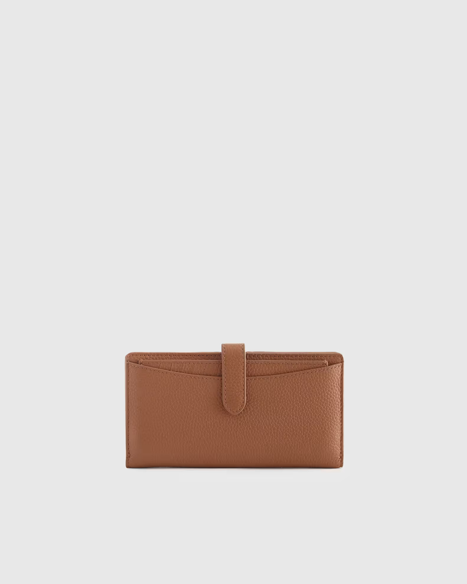 Italian Pebbled Leather Bifold 2-in-1 Wallet in Cognac | Quince