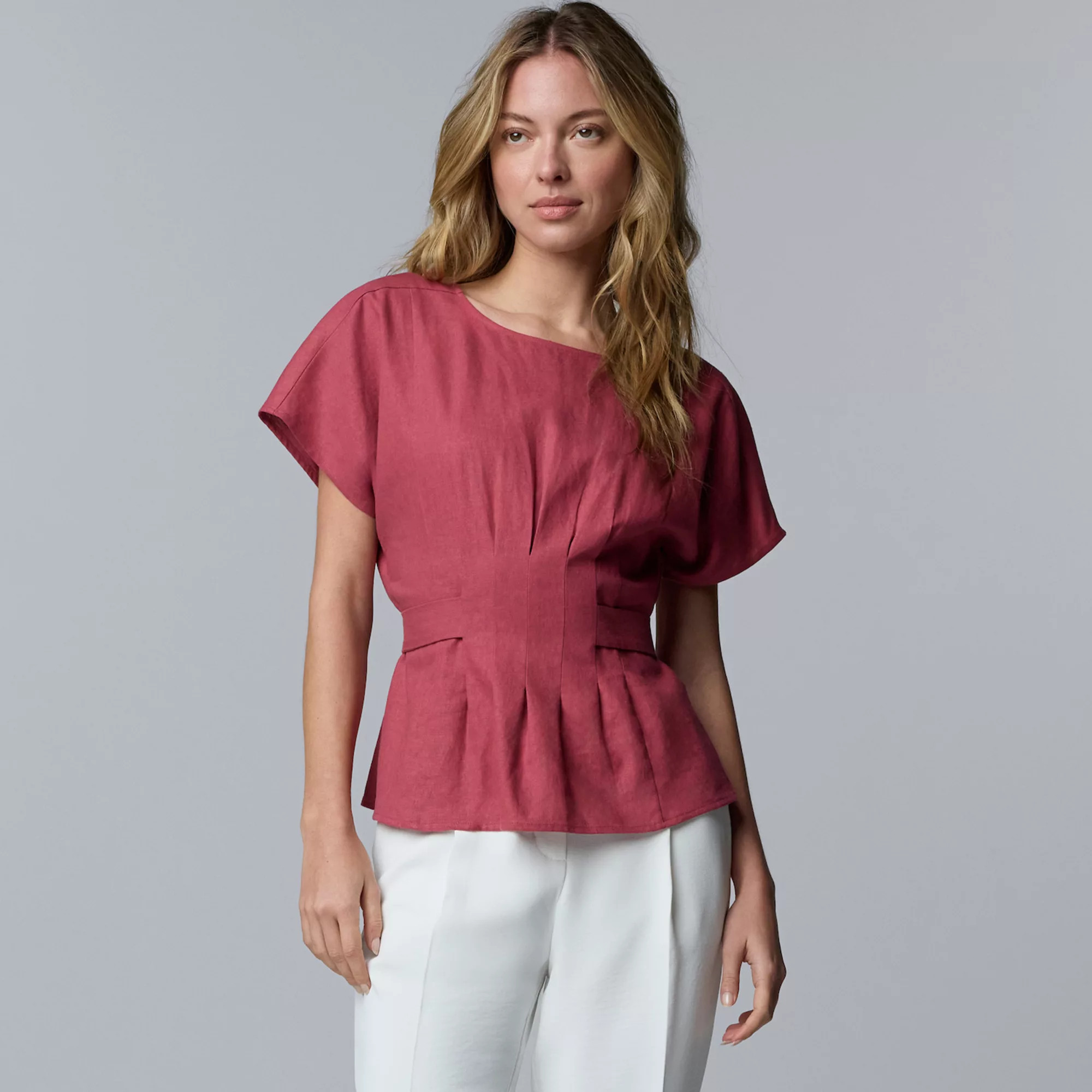 Women's Simply Vera Vera Wang Tie Waist Blouse | Kohl's