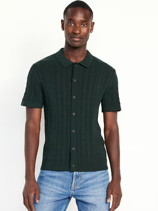 Button-Down Cable-Knit Sweater | Old Navy (US)