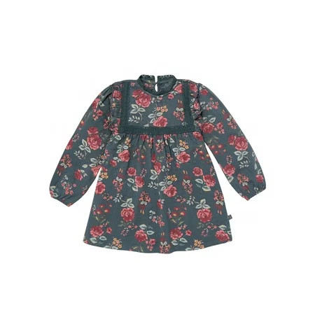 Modern Moments by Gerber Toddler Girl Ruffled Dress with Crochet Lace Detail, Sizes 12M-5T | Walmart (US)
