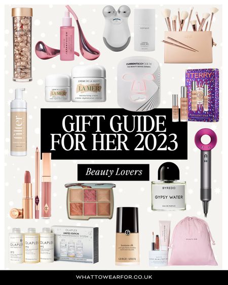 Gift guide for her 2023: beauty lovers 💄 

Dyson air wrap, La mer, makeup brushes, perfume, olaplex, hair care, filter by molly mae, Elizabeth Arden, NuFace , Charlotte tilbury 

#LTKGiftGuide #LTKbeauty #LTKHoliday