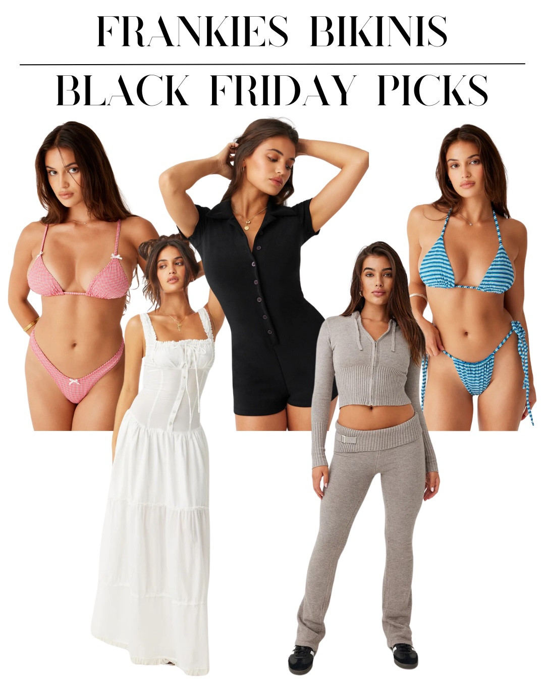 This Gen Z Favorite known for their ditsy bikinis and the cutest loungewear is on sale this black friday! From Gingham bikinis, to cozy knit sets, theres a gift for your favorite girl (or for yourself!) at frankies! 

 #LTKCyberWeek #LTKGiftGuide #LTKSaleAlert