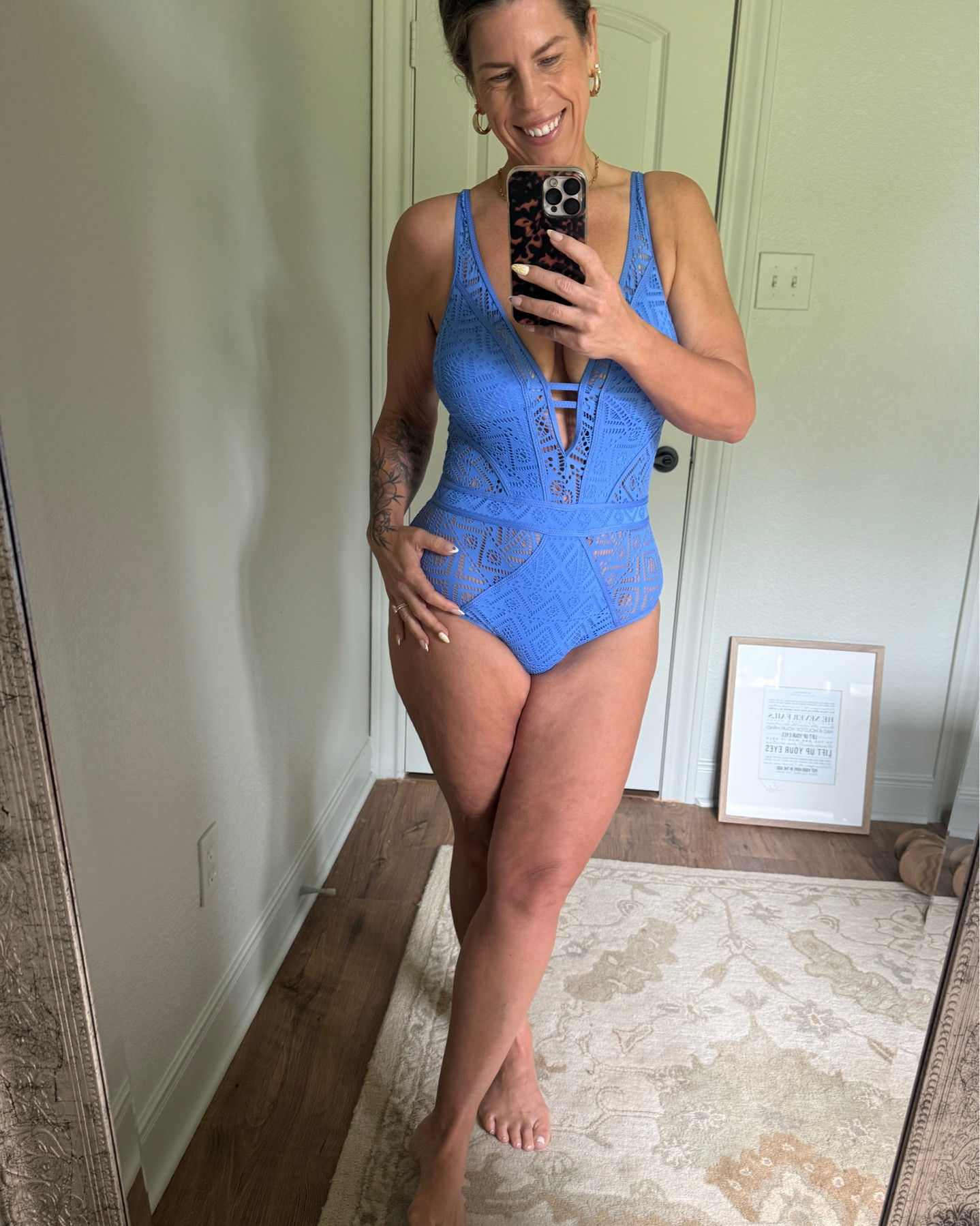 Loving this Amazon swimsuit I got for my Greece trip! It’s really flattering and very soft and stretchy. Loves this cornflower color
But there several colors and varied crochet patterns to choose from. I also loved the deep plunge back.

I ordered up a size and I’m glad I did!

It’s the BECCA Classic Color Play Crochet Plunge One-Piec

#LTKgrwm #LTKSeasonal #LTKootd