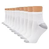 Hanes Womens Value, Ankle Soft Moisture-wicking Socks, Available In 10 And 14-packs Athletic-socks, White - 10 Pack, 8-12 US | Amazon (US)