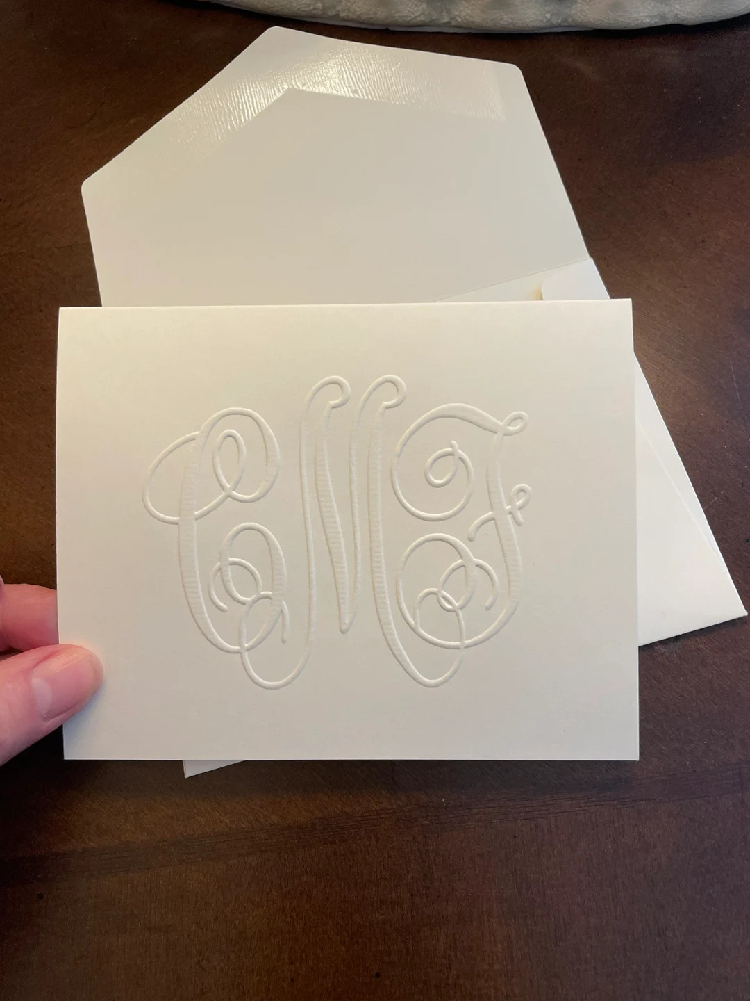 Large Monogram Classic Embossed Folding Notes With Matching Envelopes - Etsy | Etsy (US)