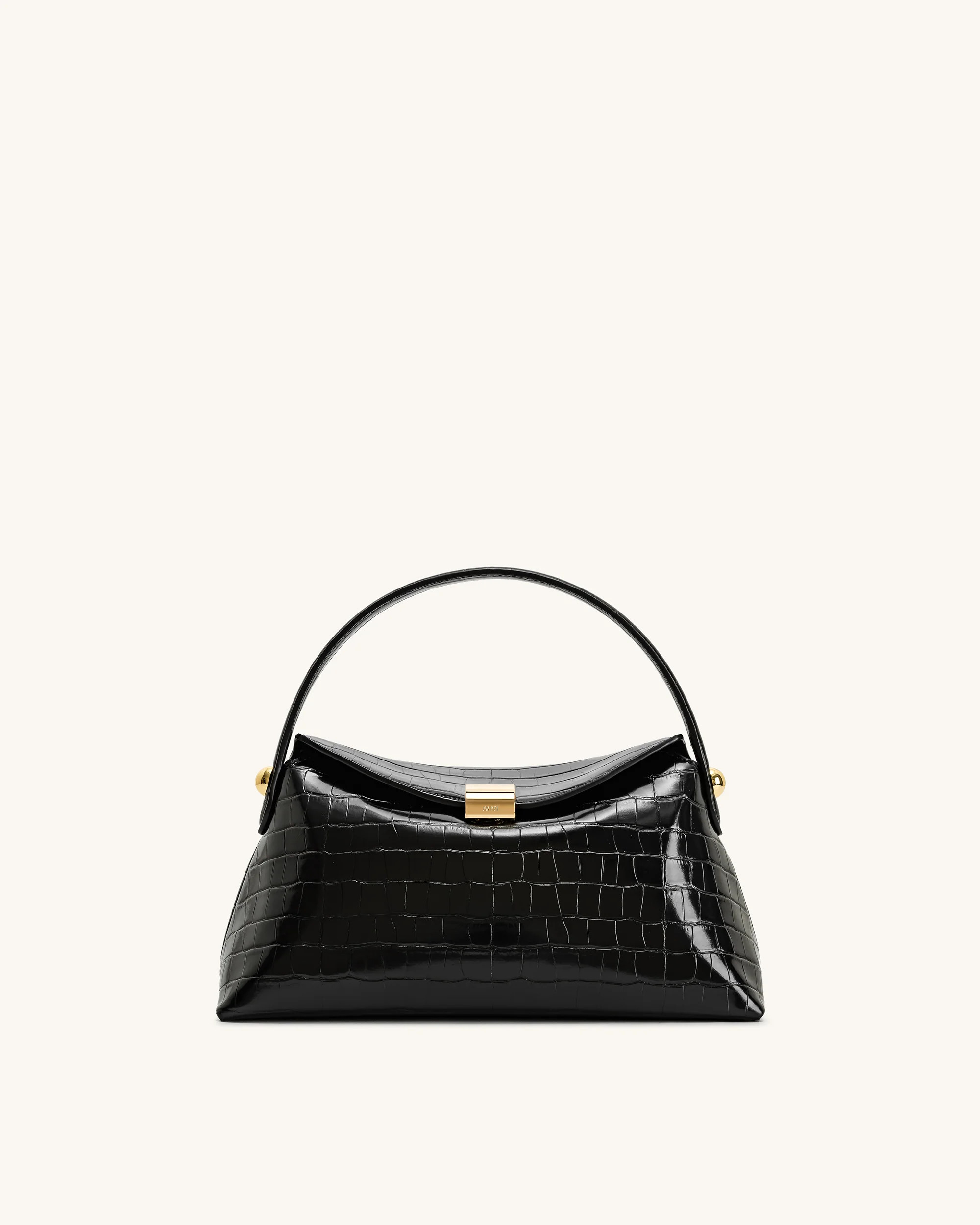 Talia Top Handle Bag - Black Croc | JW PEI US