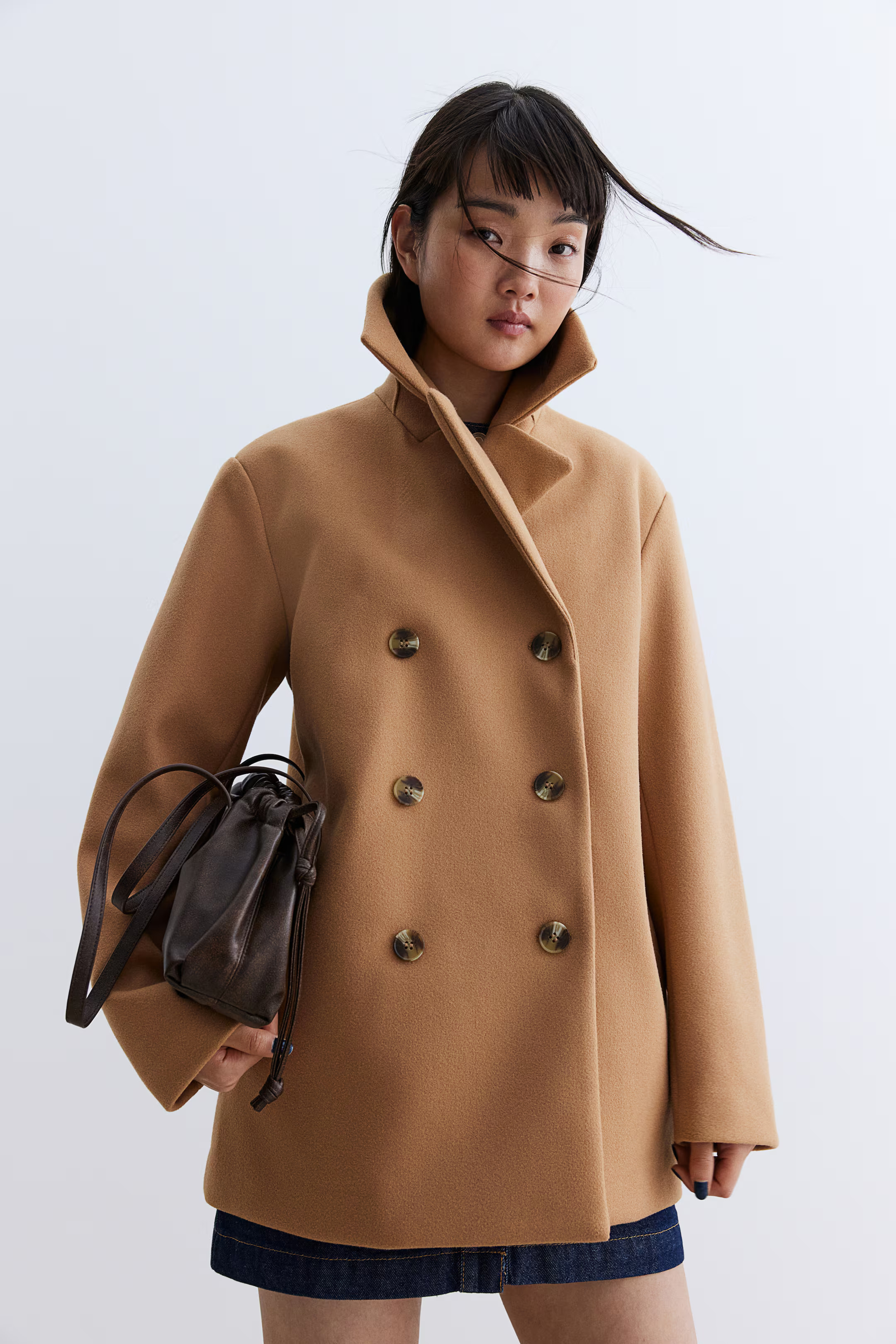 Double-breasted felted coat | H&M (UK, MY, IN, SG, PH, TW, HK)