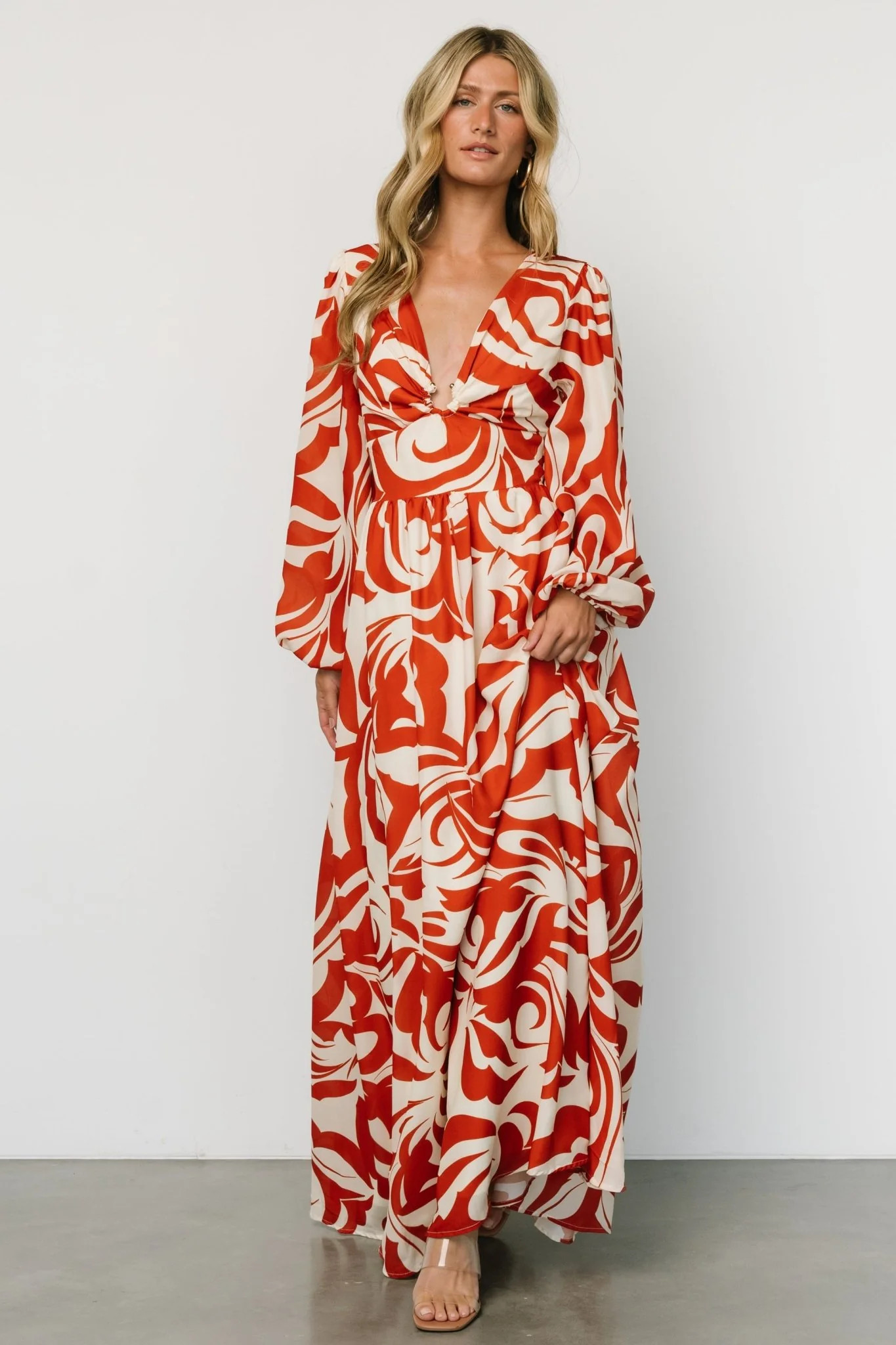 Jessica Maxi Dress | Cream + Rust | Baltic Born