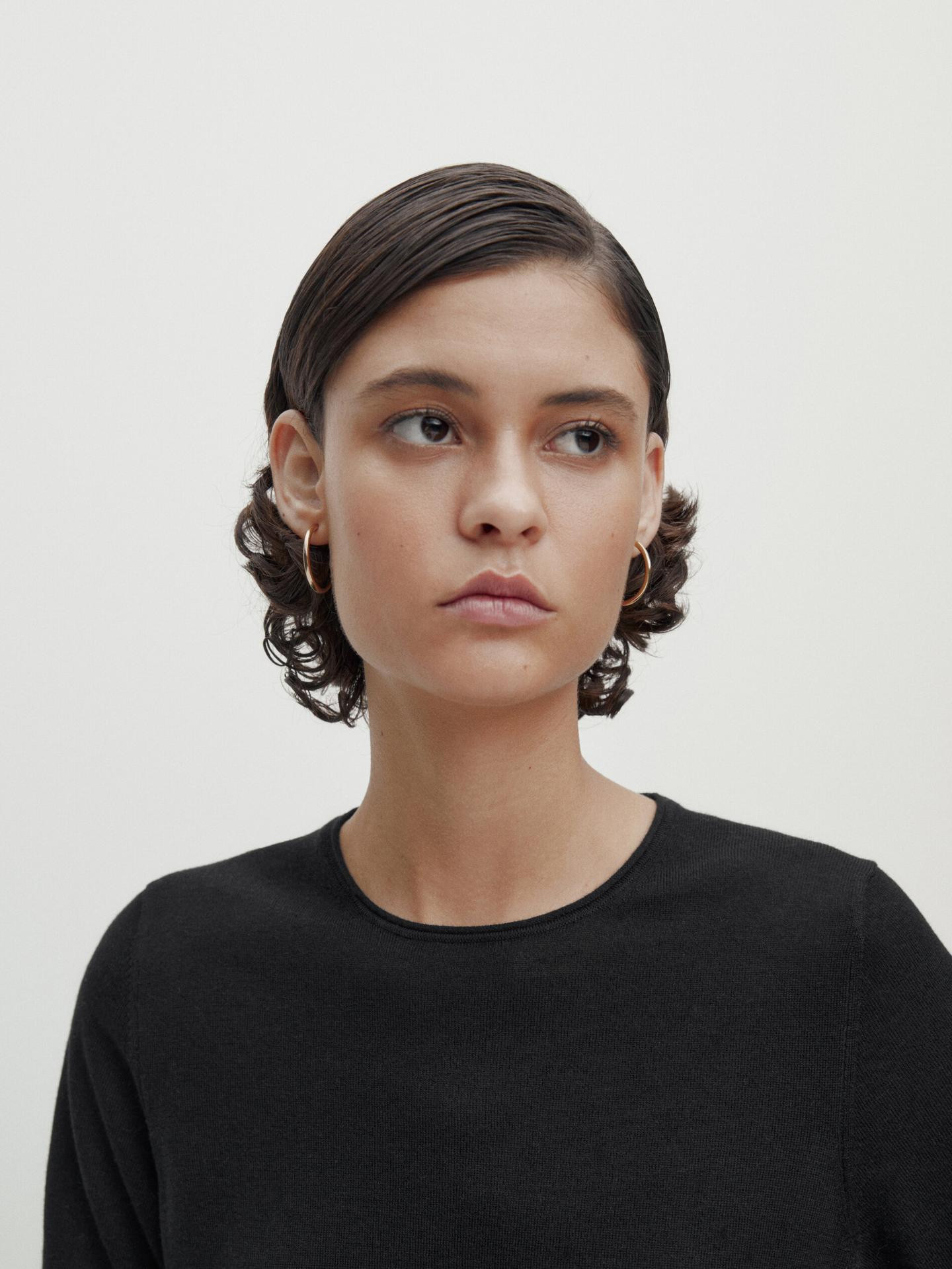 Short sleeve knit sweater | Massimo Dutti UK