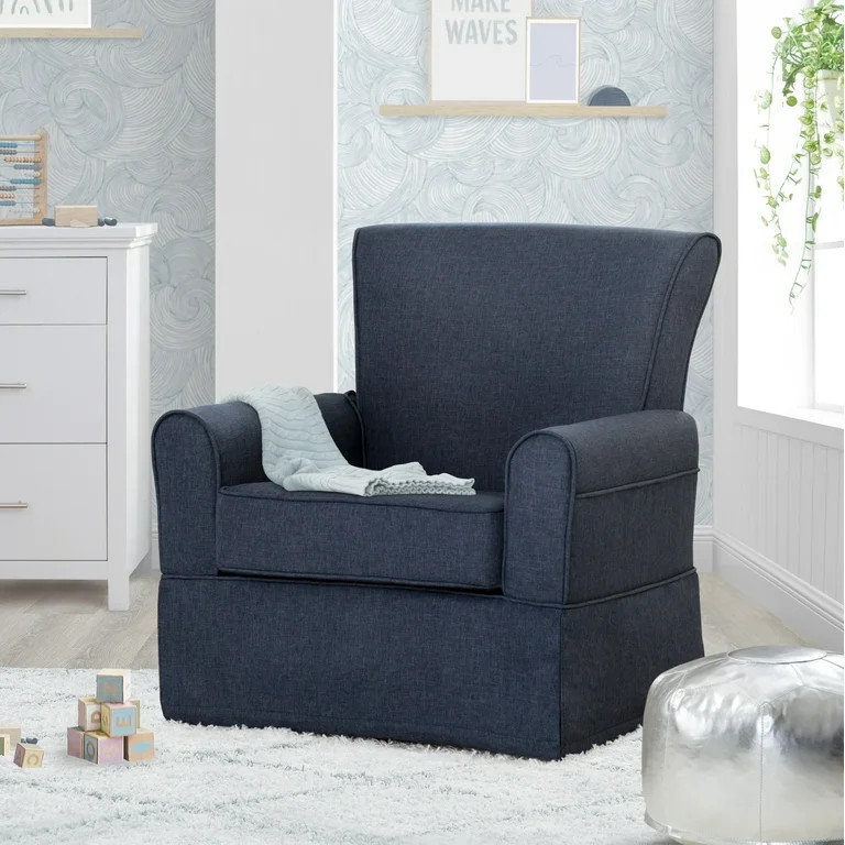Delta Children Epic Nursery Glider Swivel Rocker Chair, Sailor Blue | Walmart (US)