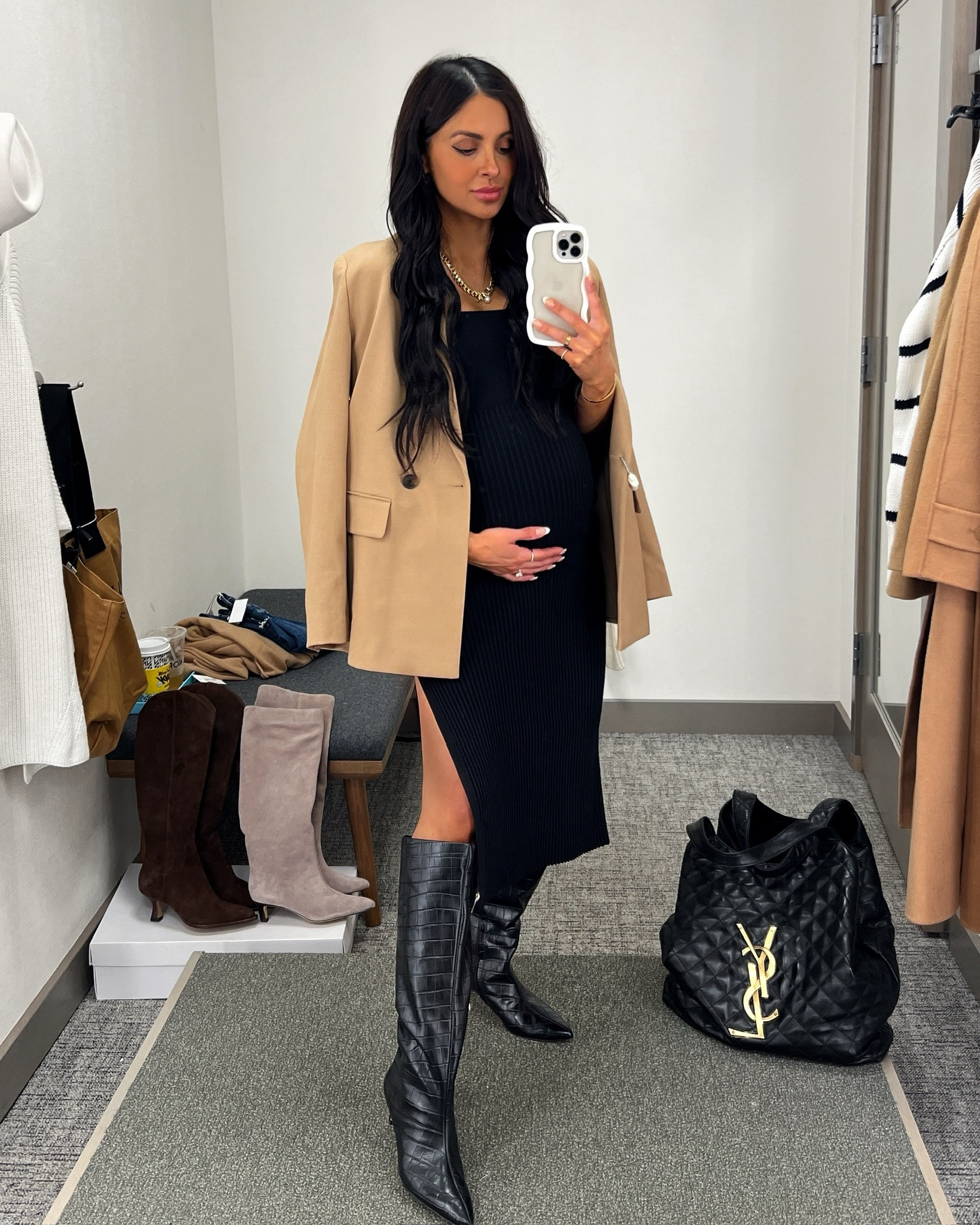 Nordstrom anniversary sale restock / NSALE style picks
Camel blazer 
Open edit knit skirt 
Topshop knit top 
Nordstrom croc boots 