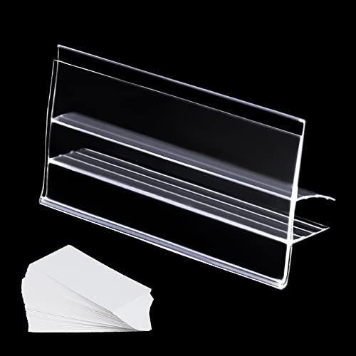 Glass Shelf Label Holders 40 pcs with Inserts fits Fits 3/8" Glass Shelving | Amazon (US)