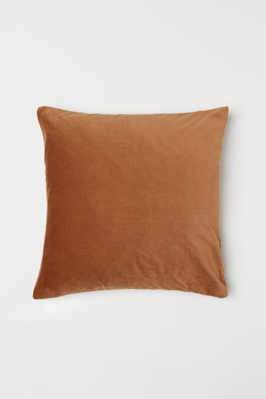 H & M - Cotton Velvet Cushion Cover - Yellow | H&M (US + CA)