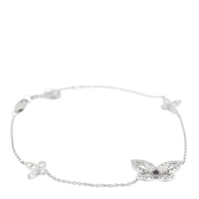18K White Gold Diamond Mini Butterfly Silhouette Bracelet | FASHIONPHILE (US)