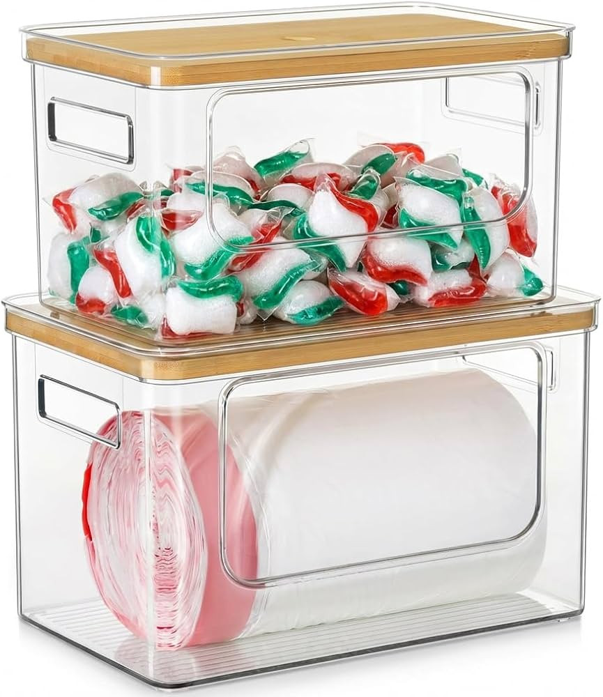 Hudgan Trash Bag Dispenser Under Sink, 2 in 1 Garbage Bag Holder Dishwasher Pods Organizer for Ki... | Amazon (US)