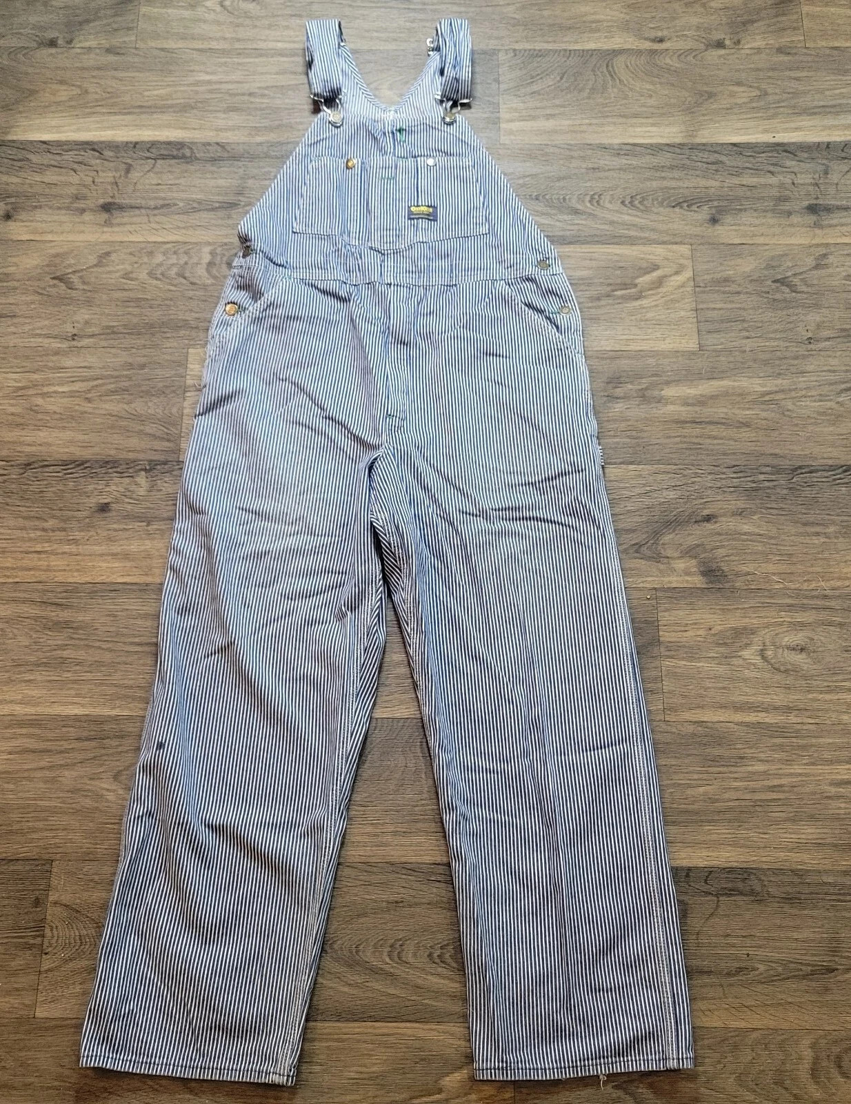Monos de mezclilla Vestbak OshKosh de colección años 90 a rayas de nogal para adultos 38x28 | eBay US