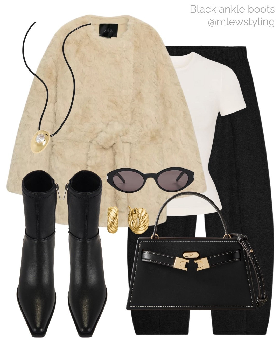 Autumn outfit with black ankle boots and a faux fur jacket ✨

Tags: new in Zara, Steve Madden kitten heels, Tory Burch handbag, black trousers, balloon pants, skims t-shirt, Shopbop necklace, gold hoop earrings, saint Laurent round sunglasses, elevated fall outfit

#LTKWorkwear #LTKShoeCrush #LTKItBag