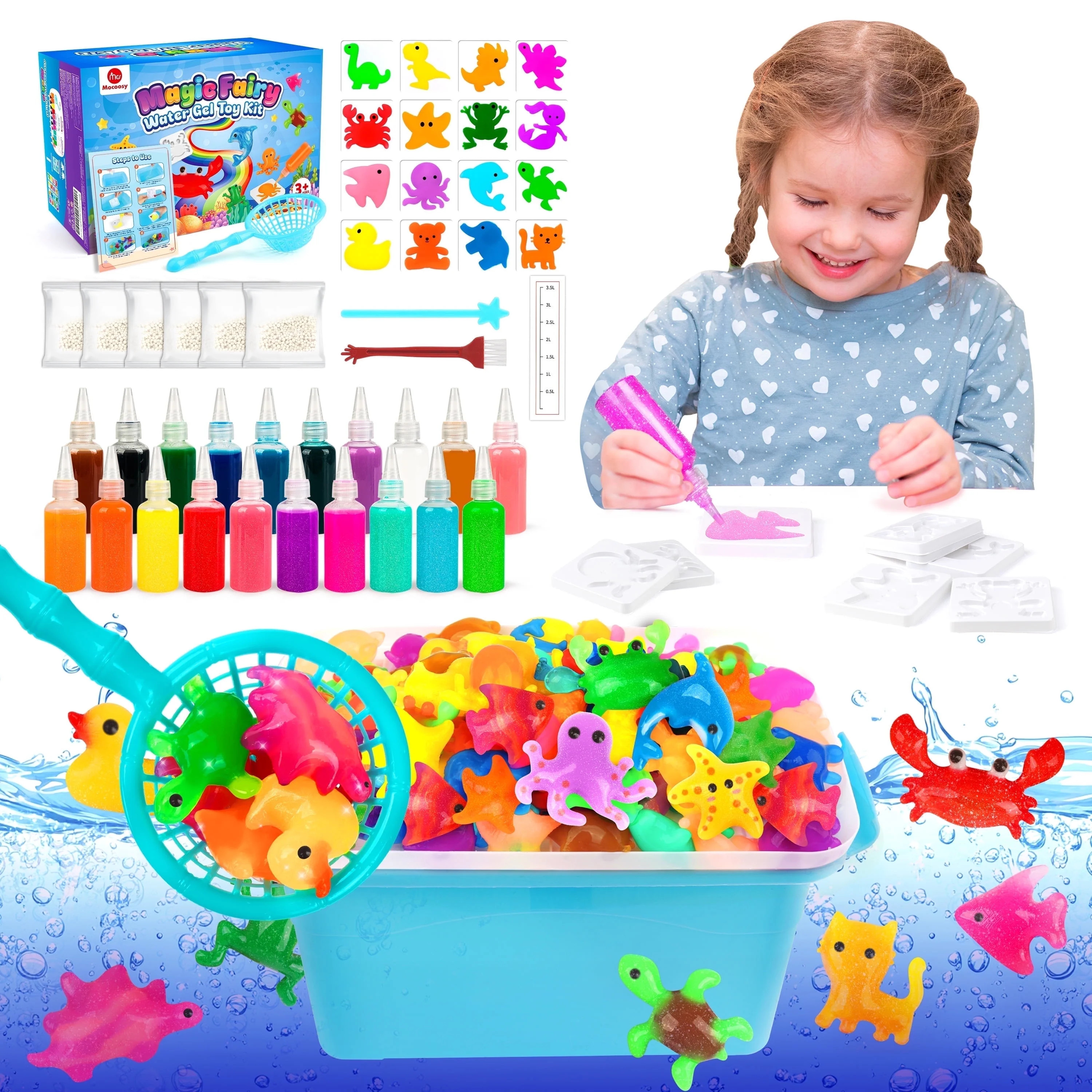 Mocoosy 20 Colors Magic Fairy Water Gel Toy Kit for Kids, Aqua Elf Water Gel Kit with 20 Magic Ge... | Walmart (US)