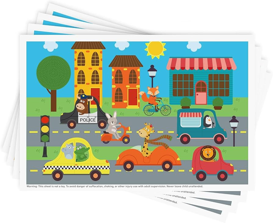 Disposable Stick-on Placemats 40 Pack for Baby & Kids, Toddler Placemats in Reusable Pouch 12" x ... | Amazon (US)