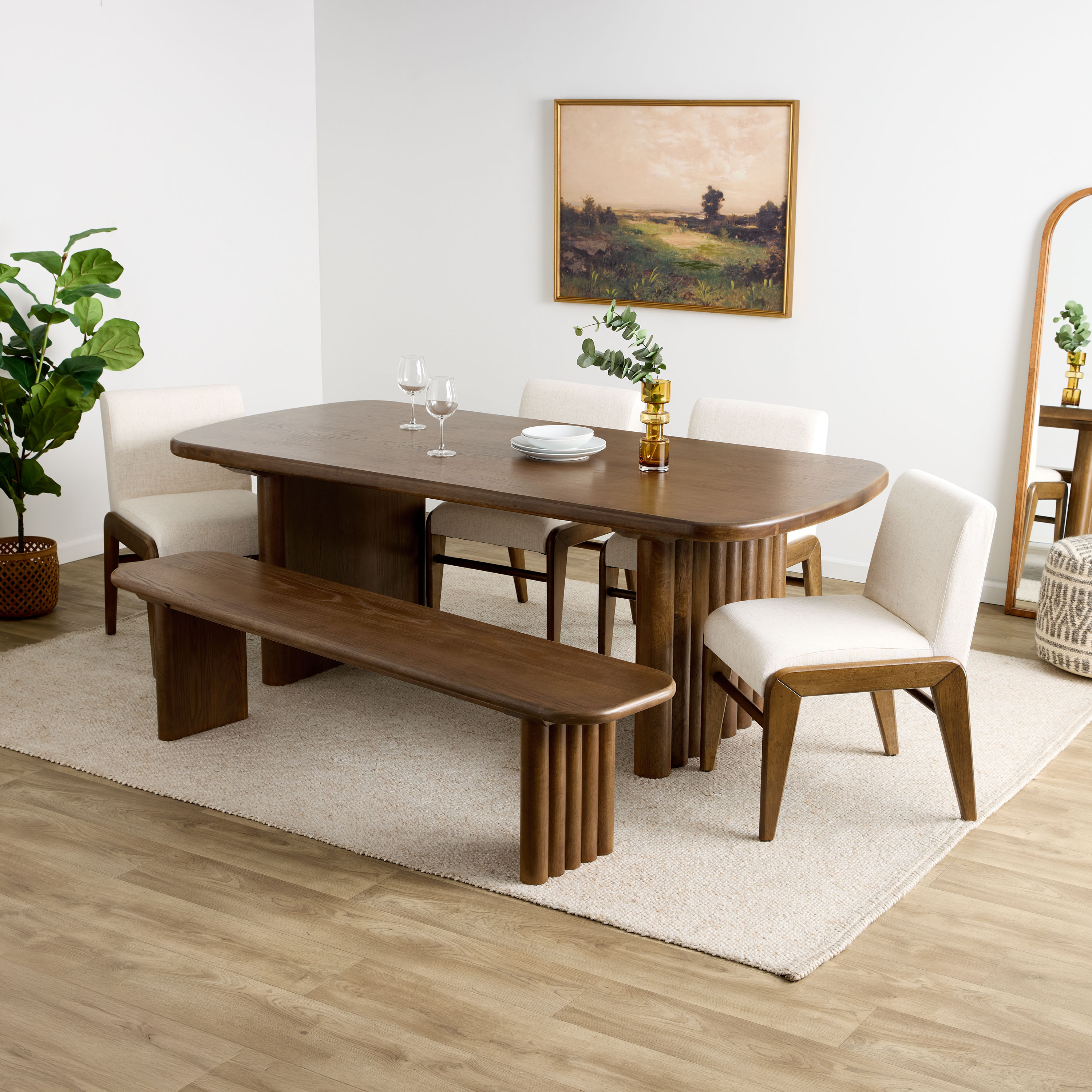 Arnett Umber Brown Wood Mid Century Dining Collection | World Market