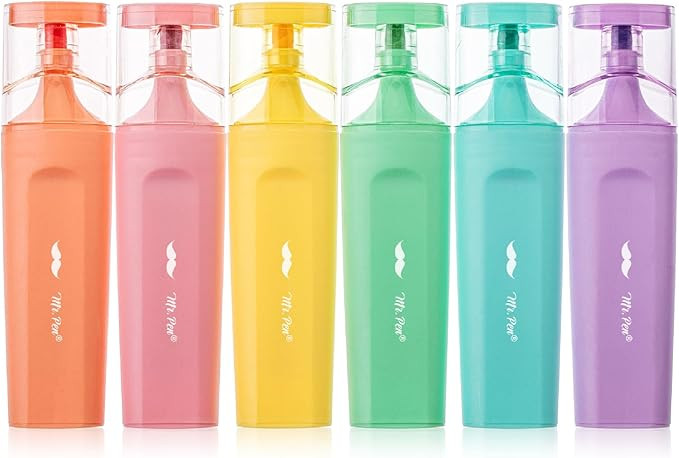 Mr. Pen Aesthetic Highlighters - 6 Pack Chisel Tip Assorted Colors, Cute School Highlighters, No ... | Amazon (US)