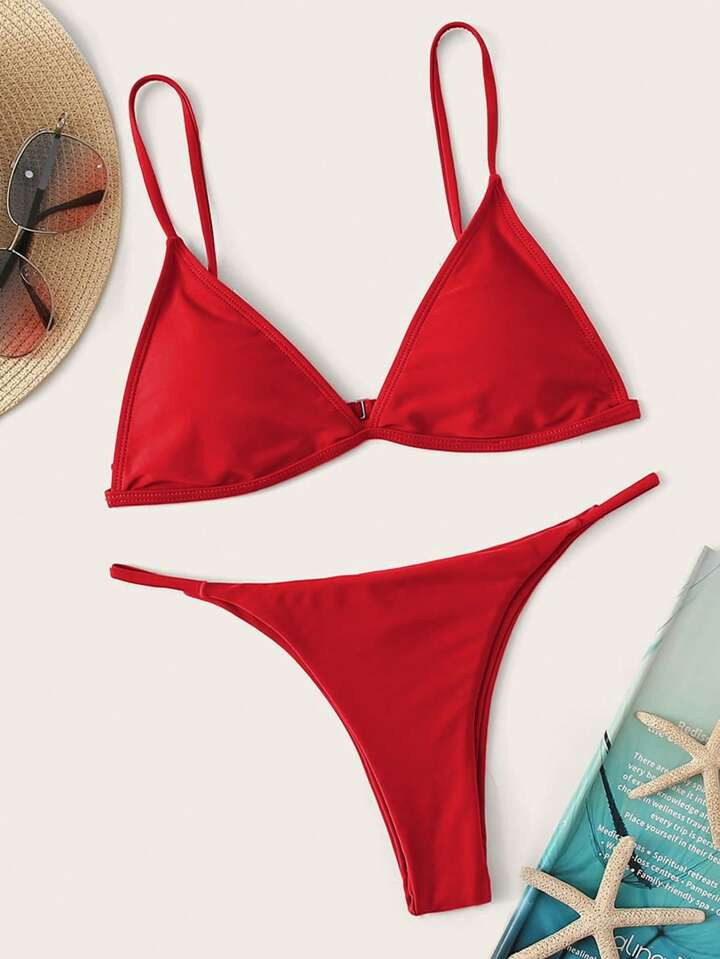 Red Triangle Bikini | SHEIN