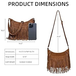 Fringe Hobo Bags for Women Vintage Suede Crossbody Bag Hippie Western Cowgirl Purses Tassel Shoul... | Amazon (CA)