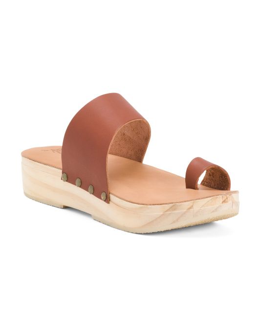 Leather Hand Made Clog Sandals | TJ Maxx