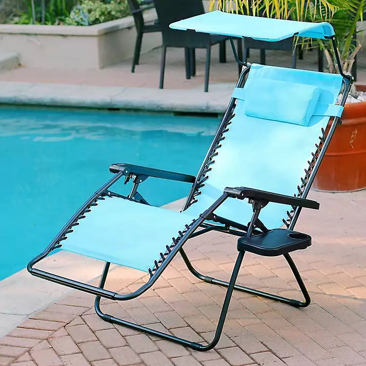 Aqua Zero Gravity Chair with Sunshade and Tray | Kirkland's Home