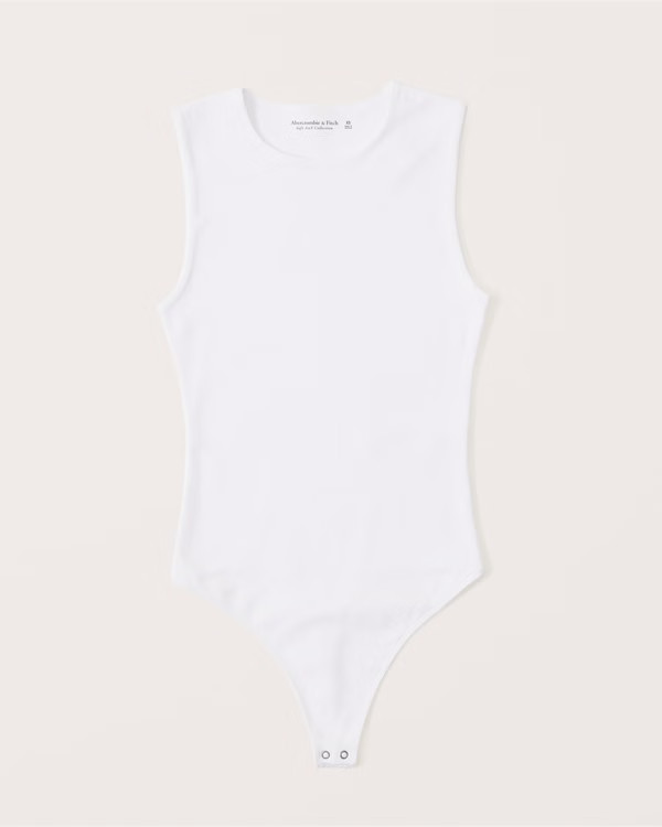 Cotton Seamless Fabric Crew Tank Bodysuit | Abercrombie & Fitch (US)