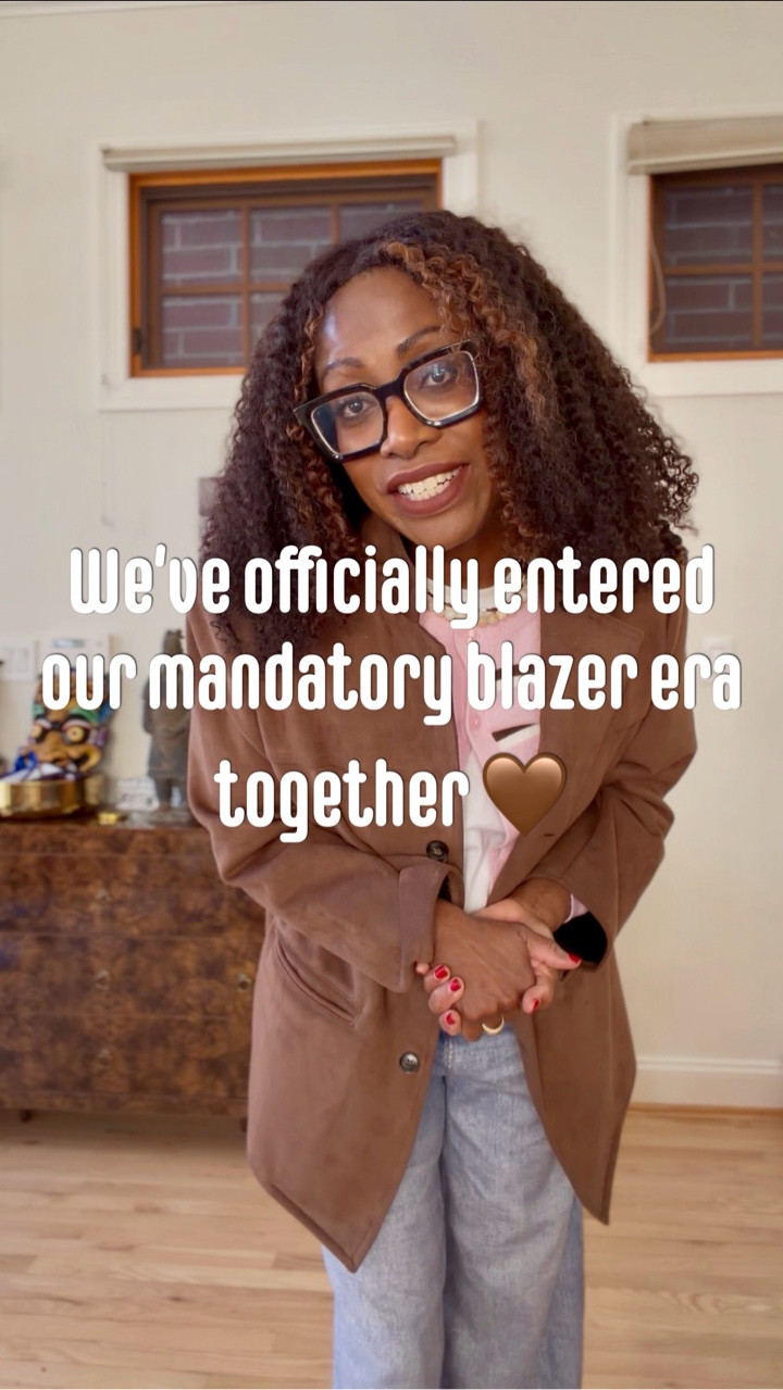 We’ve officially entered our mandatory blazer era together 🤎🩷

Full receipt because I keep it real with y’all 😂

🩷 Cardigan — Gap Factory $30 (Reformation dupe ✓)
👖 Jeans — Gap (Rag & Bone Miramar dupe ✓)
🤍 T-shirt — Amazon (Amazon gonna Amazon ✓)
👡 Shoes — Larroude shearling flats (the intentional splurge ✓)

🤎 Blazer — tying the whole look together 

This is exactly what high-low dressing looks like — save where it makes sense, invest where it counts. The shoes elevate everything and the secret is knowing where to find the good stuff. 


#MadlyStylish #BlazerSeason #HighLowFashion #HowYouWearGap #Larroude

#LTKootd #LTKgrwm #LTKOver40