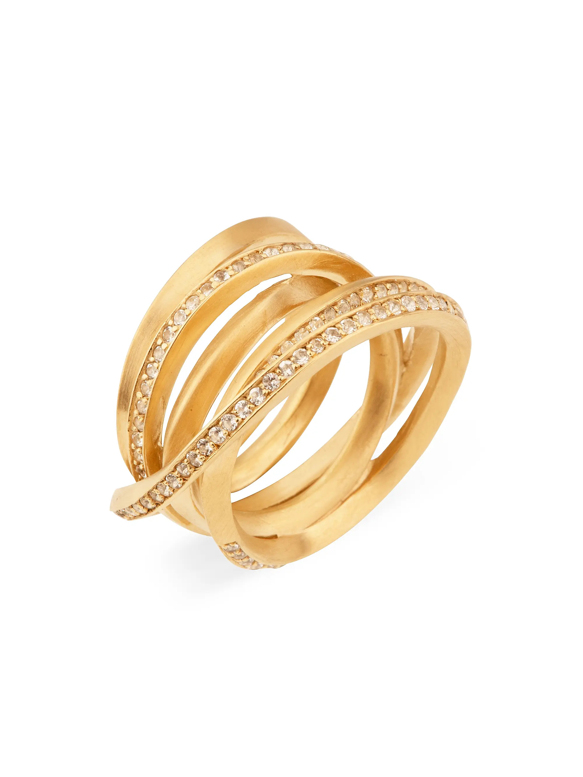 Suburbs The Murmur Of False Idols 14K Gold-Plate & White Topaz Ring | Saks Fifth Avenue