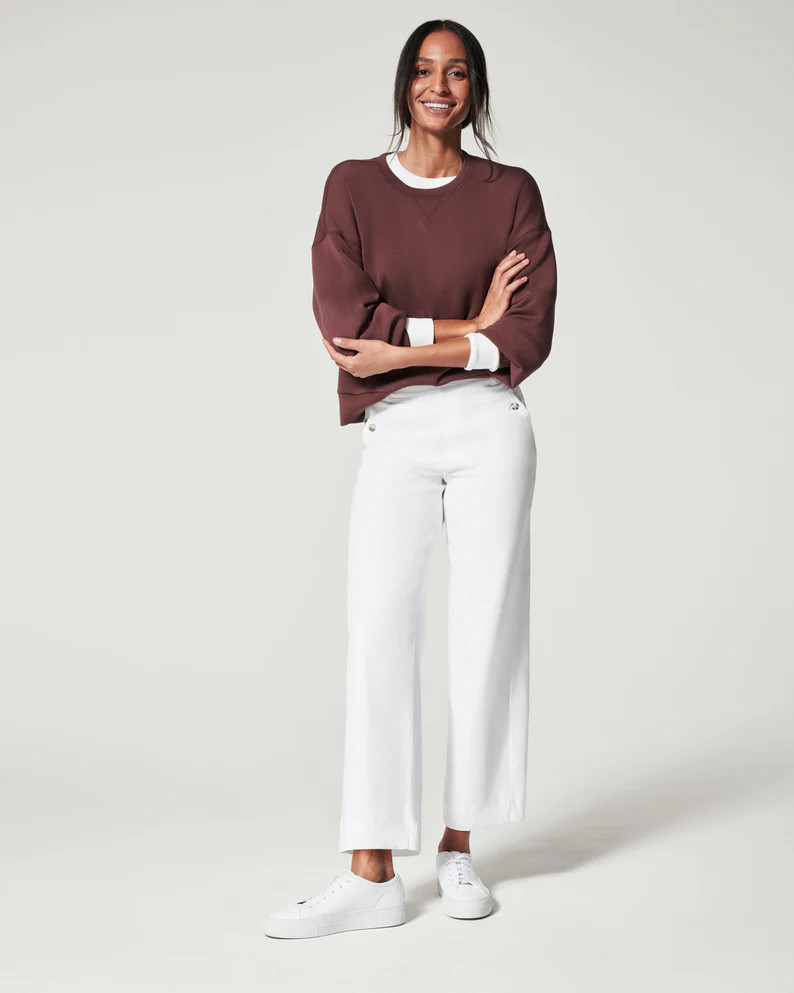 Stretch Twill Cropped Wide Leg Pant | Spanx