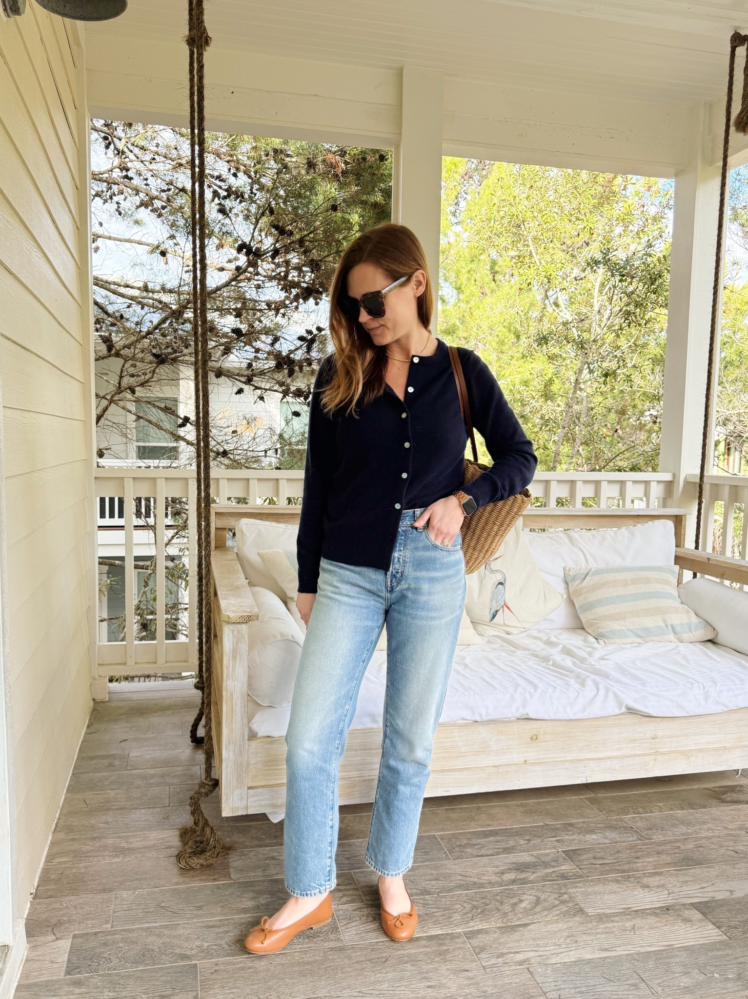 Sweater size small
Jeans size 25 petite for length 
@Madewell  @Quince @Margaux 

#LTKdayinmylife #LTKgrwm #LTKootd