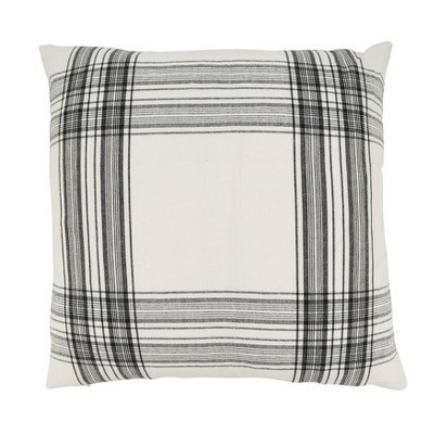 Saro Lifestyle Timeless Plaid Throw Pillow Cover, 20", Black | Target