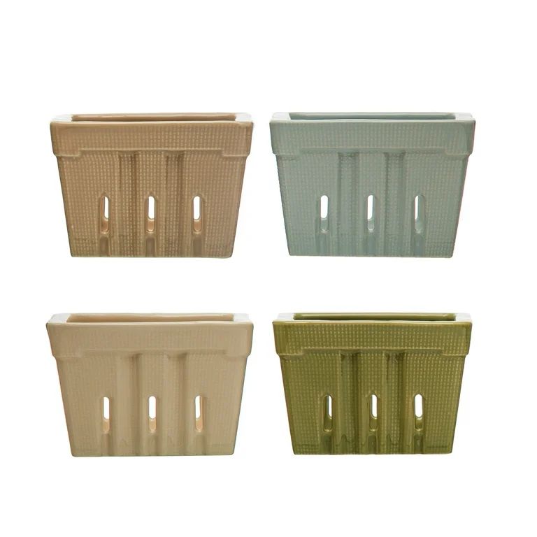Creative Co-Op Stoneware Berry Baskets, Set of 4 Colors - Walmart.com | Walmart (US)