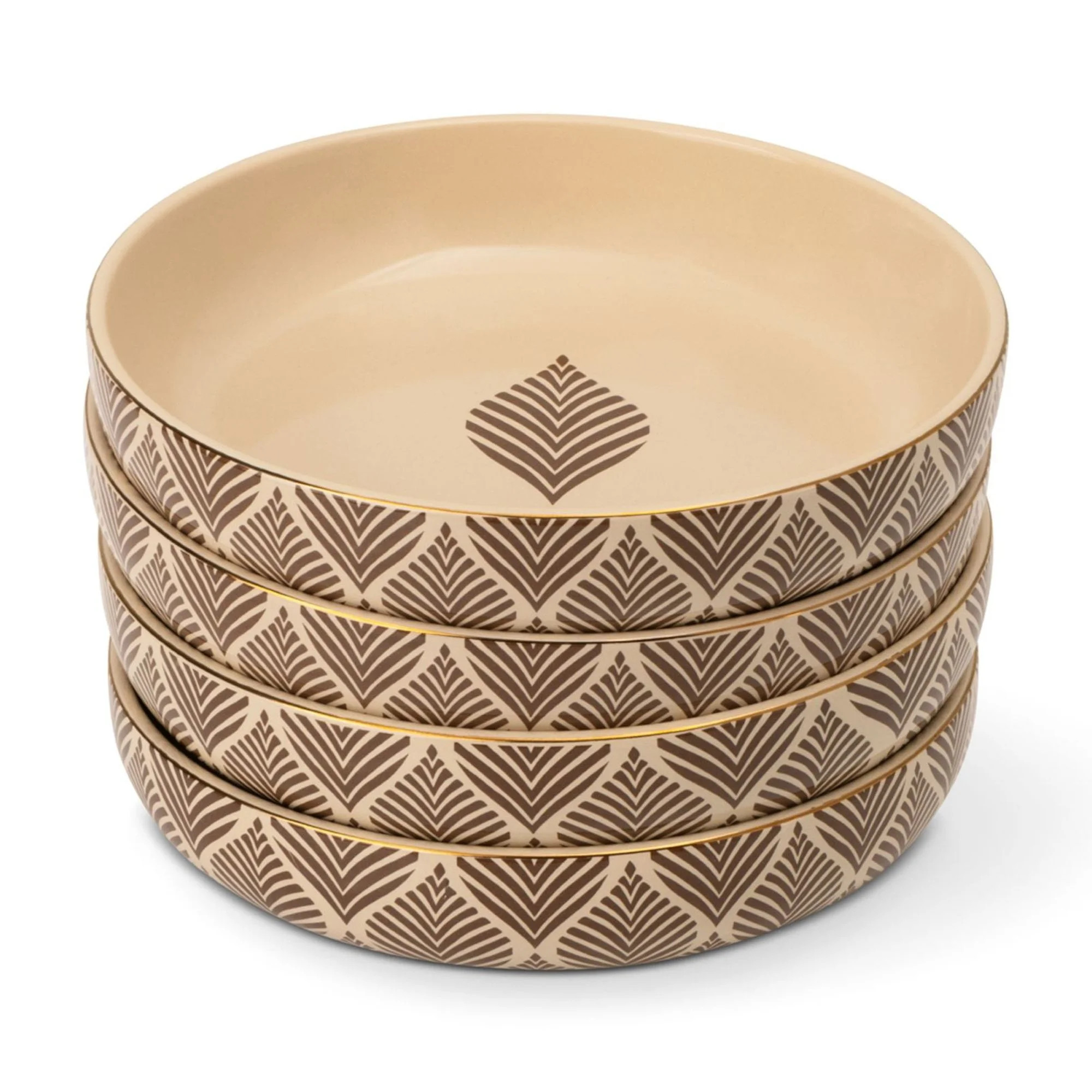 Thyme & Table 4-Pack Stoneware Low Bowls, Ocee Leaf | Walmart (US)